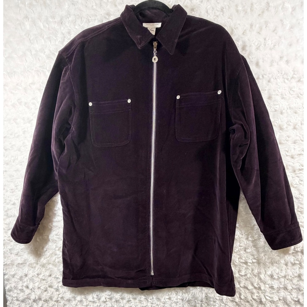 Jones New York Sport Womens Size M Purple Corduroy Full Zip Cotton Jacket